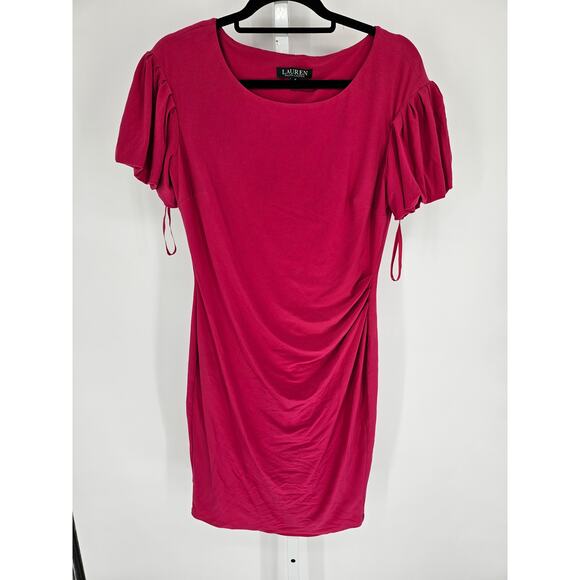 Lauren by Ralph Lauren Dresses & Skirts - LAUREN Ralph Lauren Womens Sz 8 Knee Length Short Sleeve Formal Dress Pink